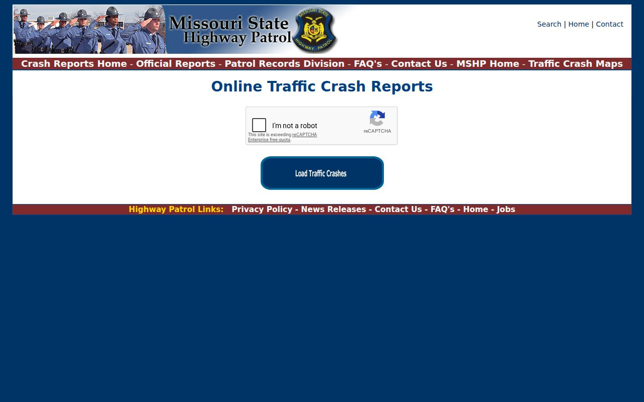 Oregon County arrest-related Missouri crash report search