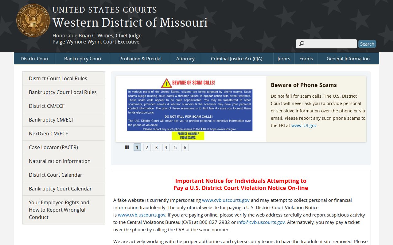 Western District of Missouri federal court information for Oregon County
