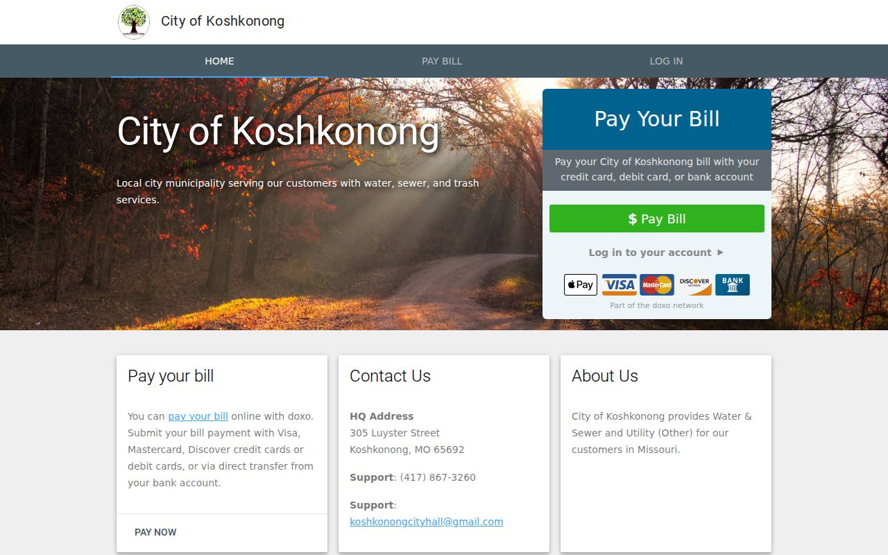 Koshkonong criminal history and official City Hall contact page