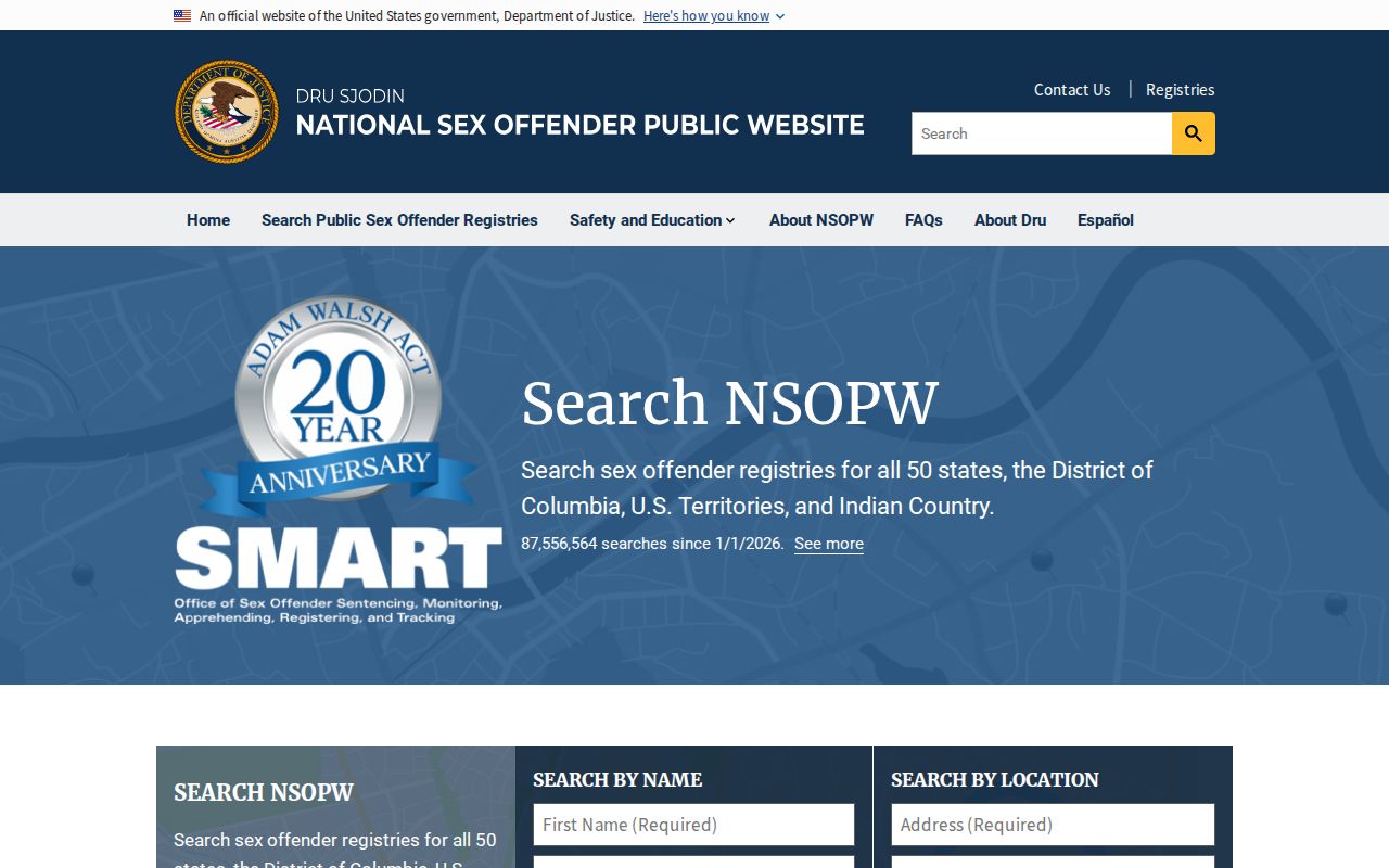 National sex offender registry search for cross-state checks near Oregon County